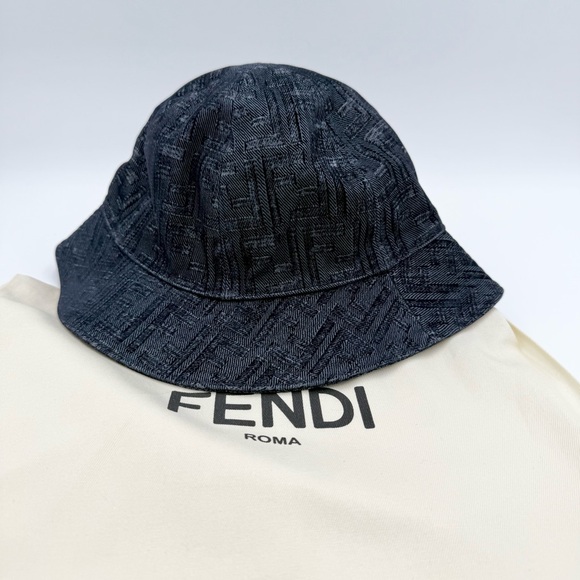 SOLD FENDI Denim Bucket Hat - Picture 1 of 5